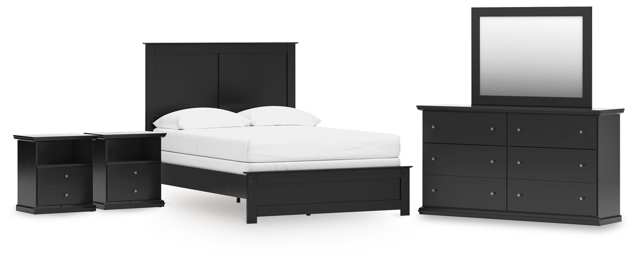 J&M Furniture - Ashley Furniture - Maribel Full Panel Bed with Dresser, Mirror and 2 Nightstands - Full Panel Bed with Dresser, Mirror and 2 Nightstands - B138B77