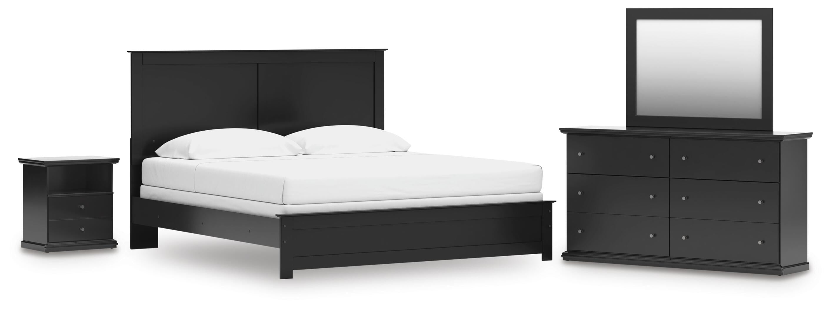 J&M Furniture - Ashley Furniture - Maribel King Panel Bed, Dresser, Mirror and Nightstand - King Panel Bed, Dresser, Mirror and Nightstand - B138B65