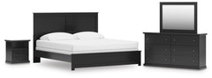 Maribel King Panel Bed, Dresser, Mirror and Nightstand