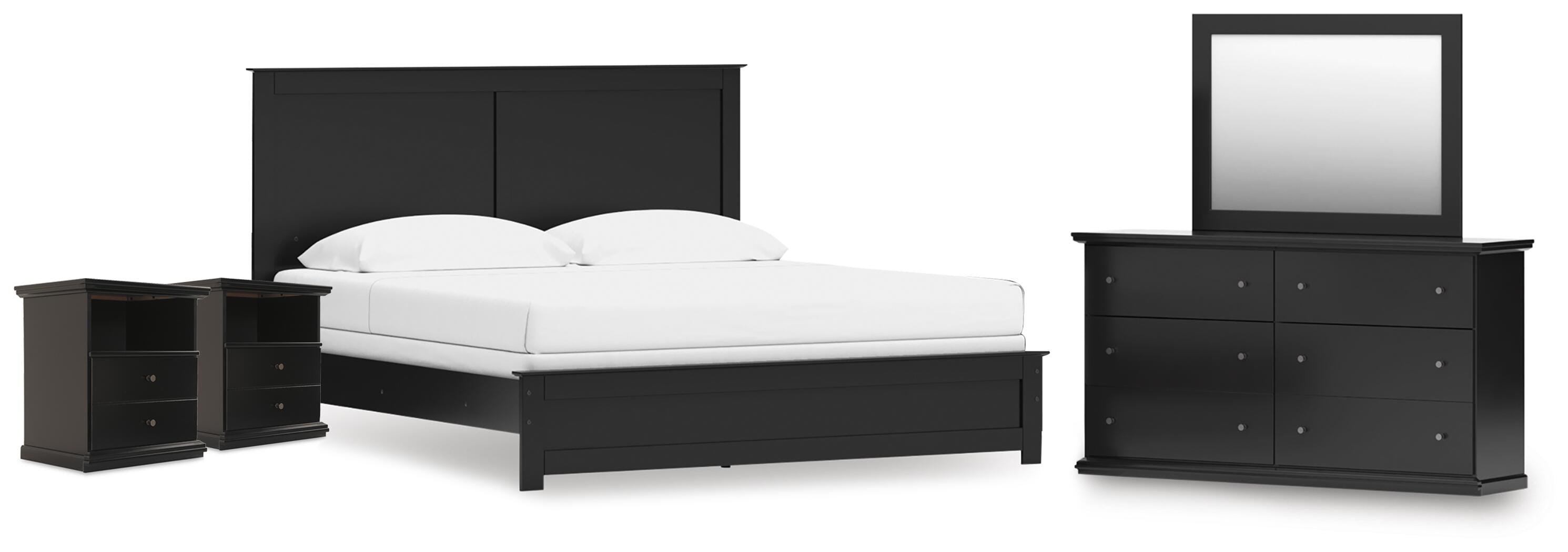 J&M Furniture - Ashley Furniture - Maribel King Panel Bed, Dresser, Mirror and 2 Nightstands - King Panel Bed, Dresser, Mirror and 2 Nightstands - B138B70