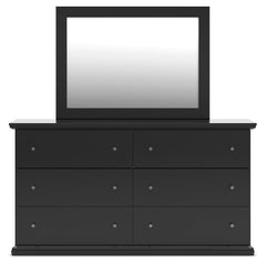 Maribel Full Panel Bed with Dresser, Mirror and 2 Nightstands
