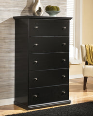 J&M Furniture - Ashley Furniture - Maribel Chest of Drawers - Five Drawer Chest / Black - B138-46