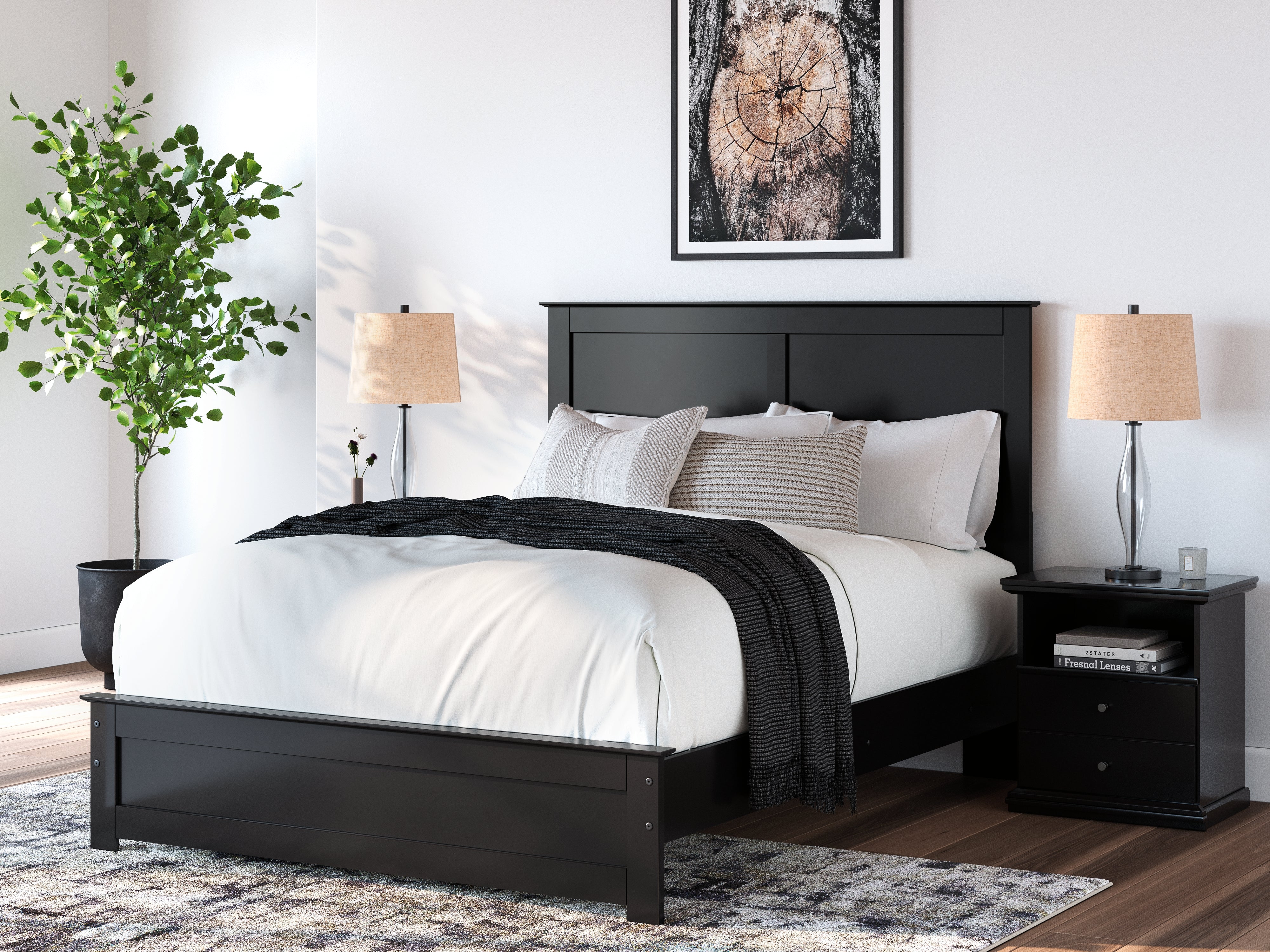 J&M Furniture - Ashley Furniture - Maribel Queen Panel Bed - Queen Panel Bed / Black - B138B53