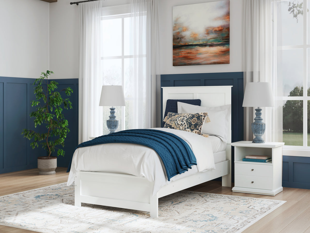 J&M Furniture - Ashley Furniture - Bostwick Shoals Twin Panel Bed - Twin Panel Bed / White - B139B41