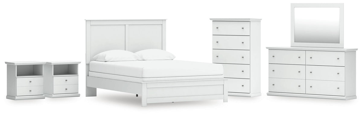 J&M Furniture - Ashley Furniture - Bostwick Shoals Queen Panel Bed with Mirrored Dresser, Chest and 2 Nightstands - Queen Panel Bed with Mirrored Dresser, Chest and 2 Nightstands - B139B49