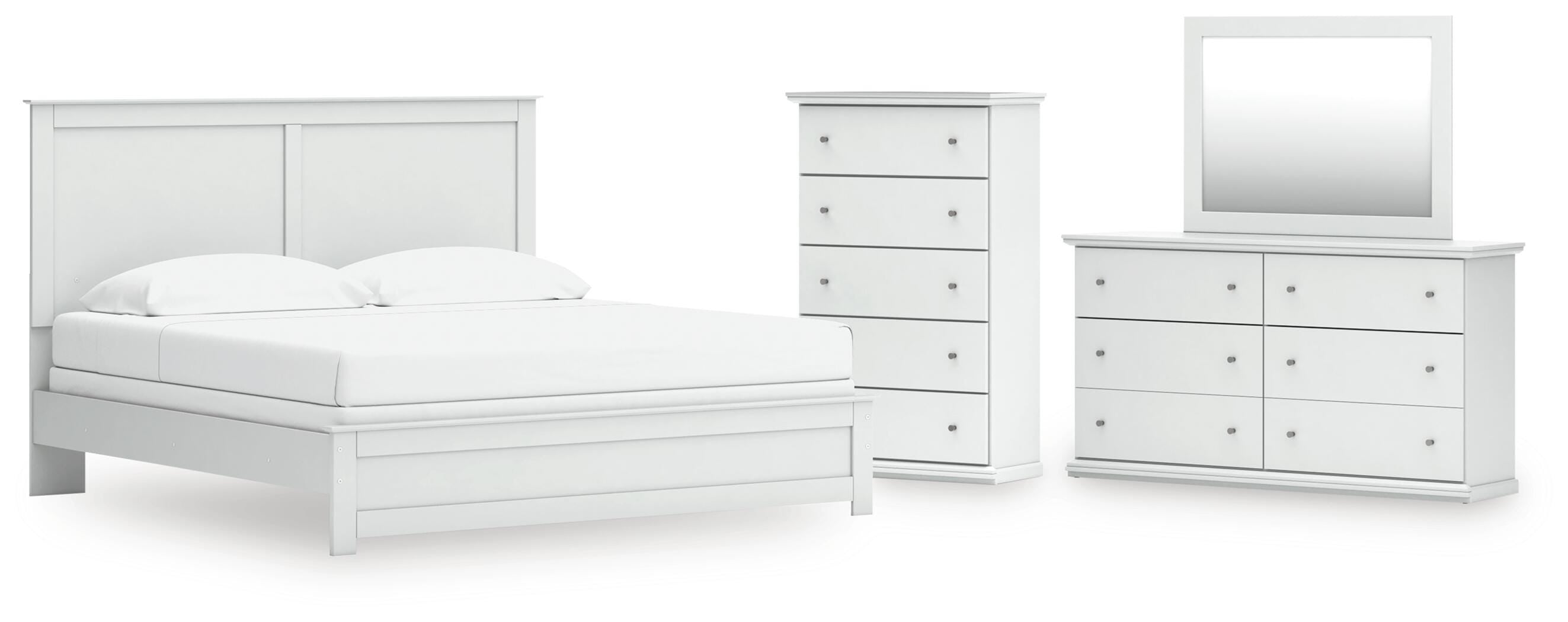 J&M Furniture - Ashley Furniture - Bostwick Shoals King Panel Bed, Dresser, Mirror and Chest - King Panel Bed, Dresser, Mirror and Chest - B139B54