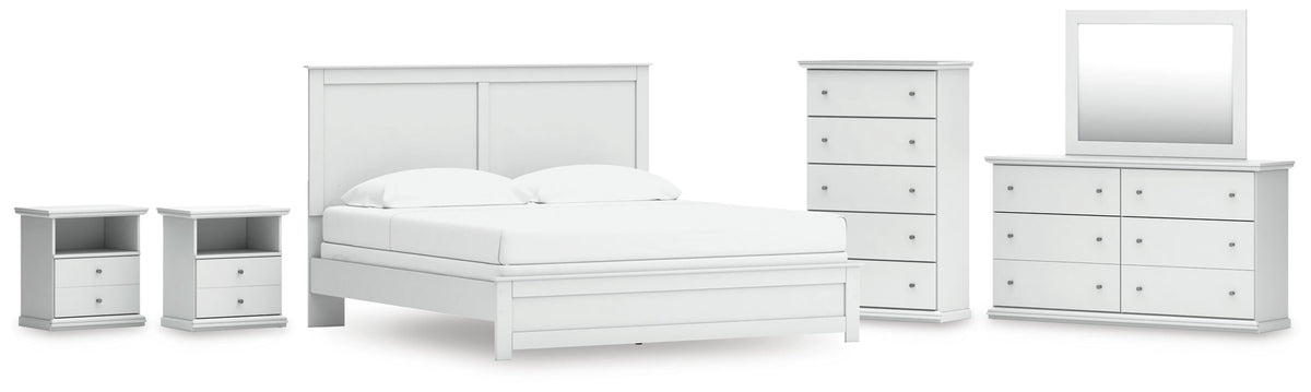 J&M Furniture - Ashley Furniture - Bostwick Shoals King Panel Bed, Dresser, Mirror, Chest and 2 Nightstands - King Panel Bed, Dresser, Mirror, Chest and 2 Nightstands - B139B53