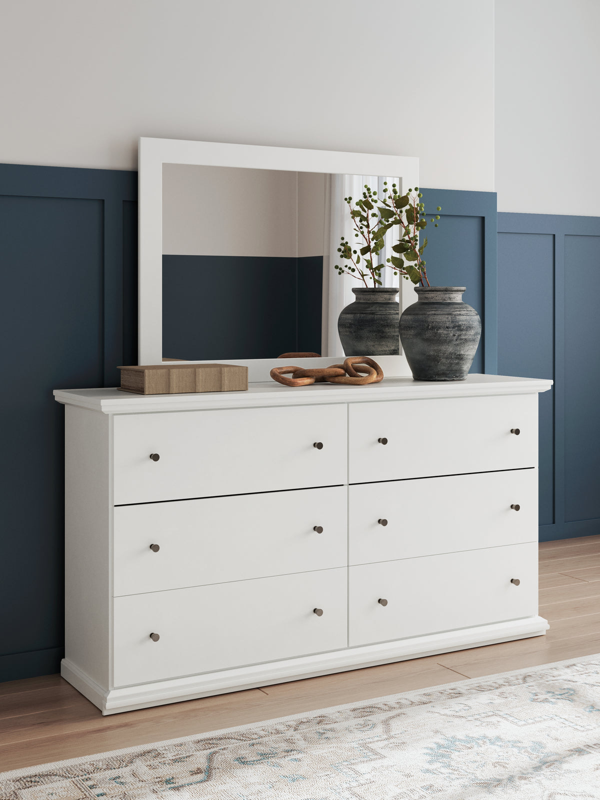 J&M Furniture - Ashley Furniture - Bostwick Shoals Dresser and Mirror - Dresser and Mirror / White - B139B40