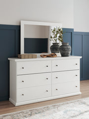 J&M Furniture - Ashley Furniture - Bostwick Shoals Dresser and Mirror - Dresser and Mirror / White - B139B40