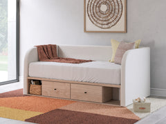 J&M Furniture - Ashley Furniture - Arloster Twin Upholstered Day Bed with Storage - Twin Upholstered Day Bed with Storage / Tan/White - PCB1566B9