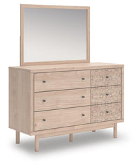 Arloster Twin Upholstered Panel Bed, Dresser and Mirror