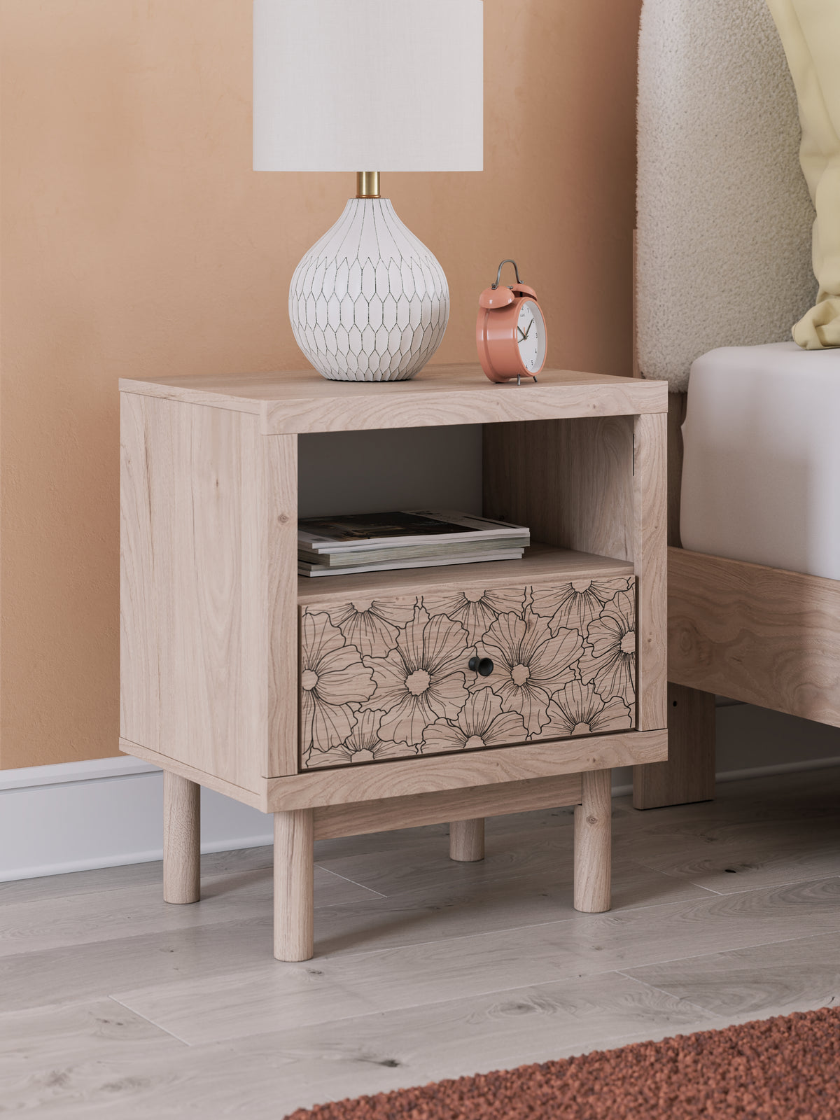 J&M Furniture - Ashley Furniture - Arloster Nightstand - One Drawer Night Stand / Tan - PCB1566-91
