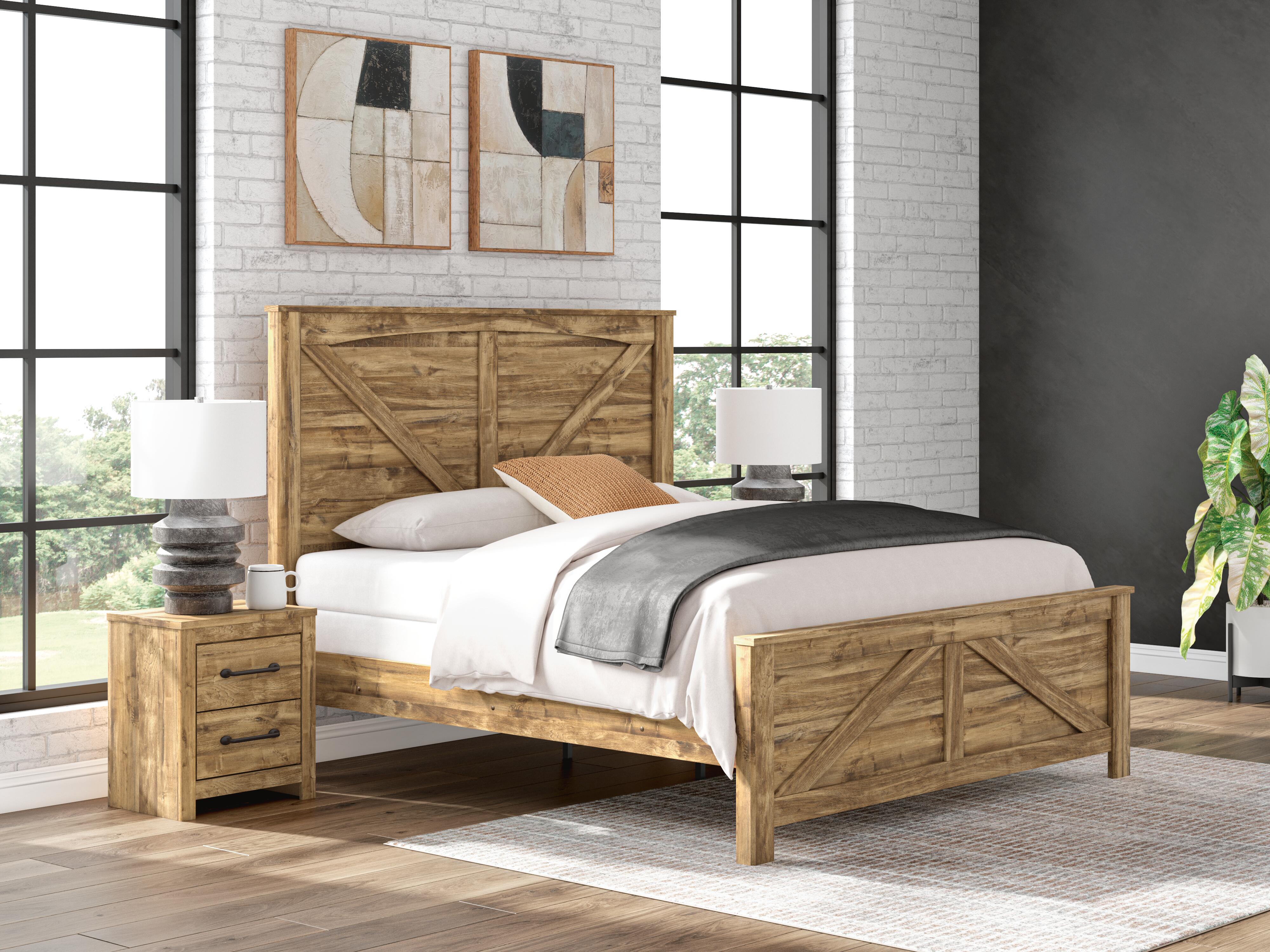 J&M Furniture - Ashley Furniture - Maystonna King Crossbuck Panel Bed - King Crossbuck Panel Bed - PCB1580B6