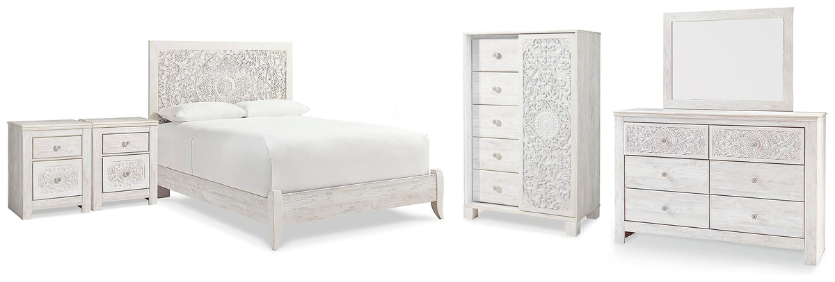J&M Furniture - Ashley Furniture - Paxberry Queen Panel Bed, Dresser, Mirror, Chest and 2 Nightstands - Queen Panel Bed, Dresser, Mirror, Chest and 2 Nightstands - B181B36