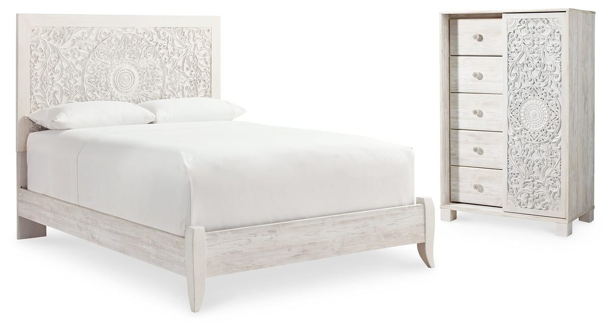 J&M Furniture - Ashley Furniture - Paxberry Queen Panel Bed and Chest - Queen Panel Bed and Chest - B181B21