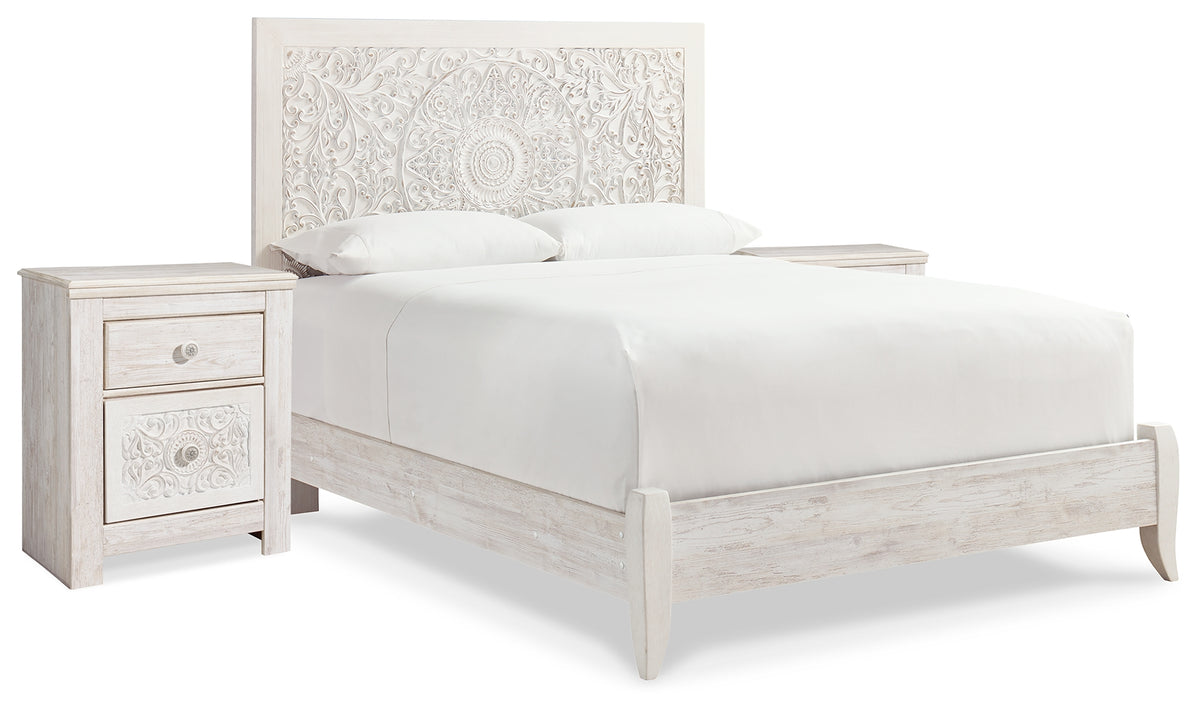 J&M Furniture - Ashley Furniture - Paxberry Queen Panel Bed and 2 Nightstands - Queen Panel Bed and 2 Nightstands - B181B30