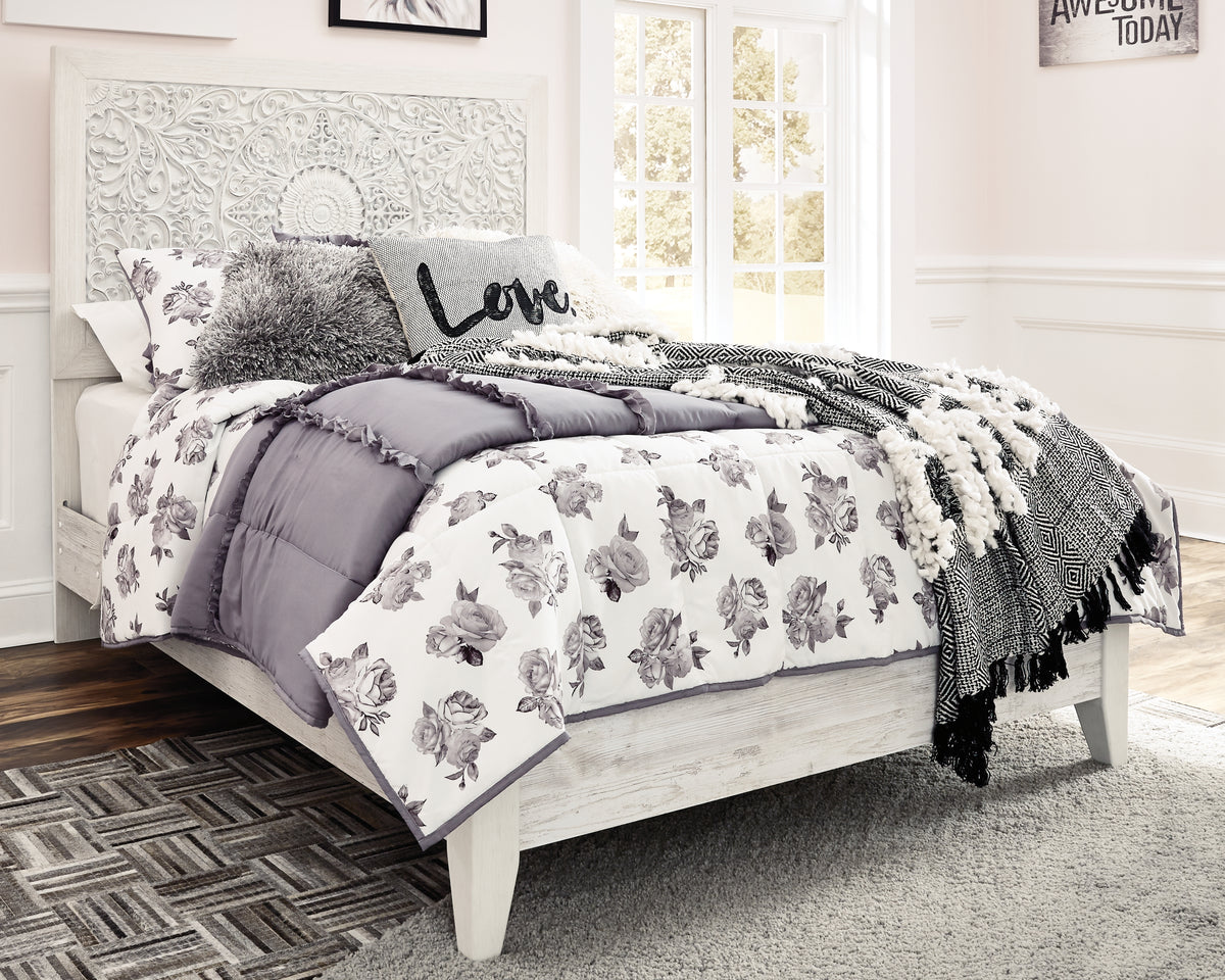 J&M Furniture - Ashley Furniture - Paxberry Full Panel Bed - Full Panel Bed / Whitewash - B181B2