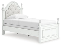 Kozlani Twin Upholstered Panel Bed, Dresser and Mirror