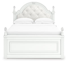 Kozlani Full Upholstered Panel Bed, Dresser and Mirror