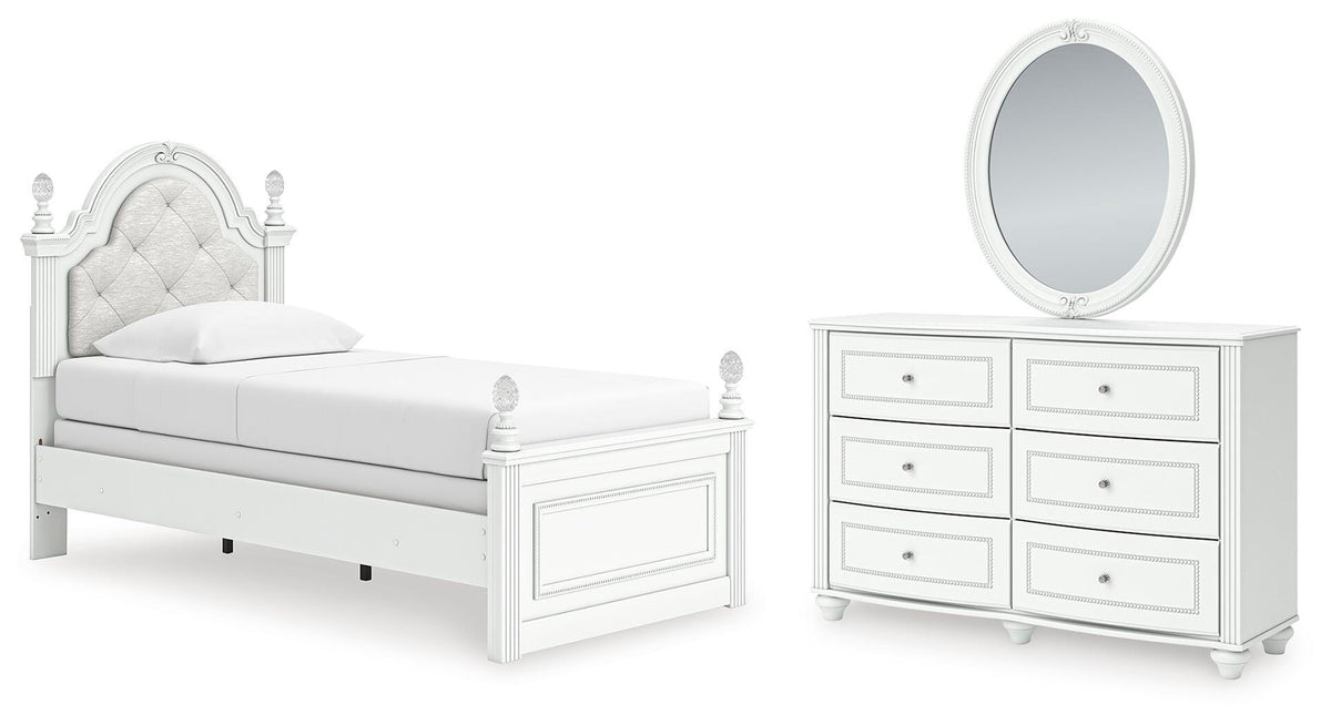 J&M Furniture - Ashley Furniture - Kozlani Twin Upholstered Panel Bed, Dresser and Mirror - Twin Upholstered Panel Bed, Dresser and Mirror - PCB1819B14