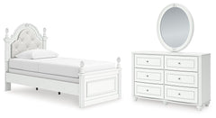 J&M Furniture - Ashley Furniture - Kozlani Twin Upholstered Panel Bed, Dresser and Mirror - Twin Upholstered Panel Bed, Dresser and Mirror - PCB1819B14