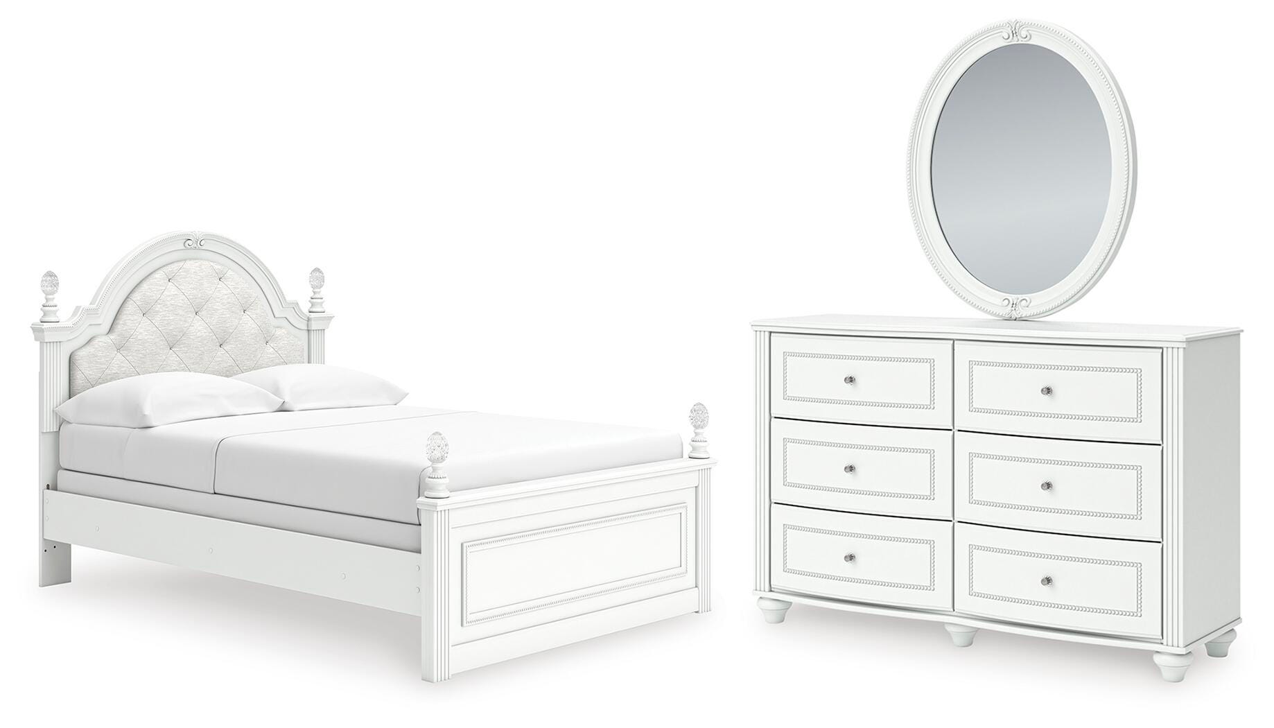 J&M Furniture - Ashley Furniture - Kozlani Full Upholstered Panel Bed, Dresser and Mirror - Full Upholstered Panel Bed, Dresser and Mirror - PCB1819B15