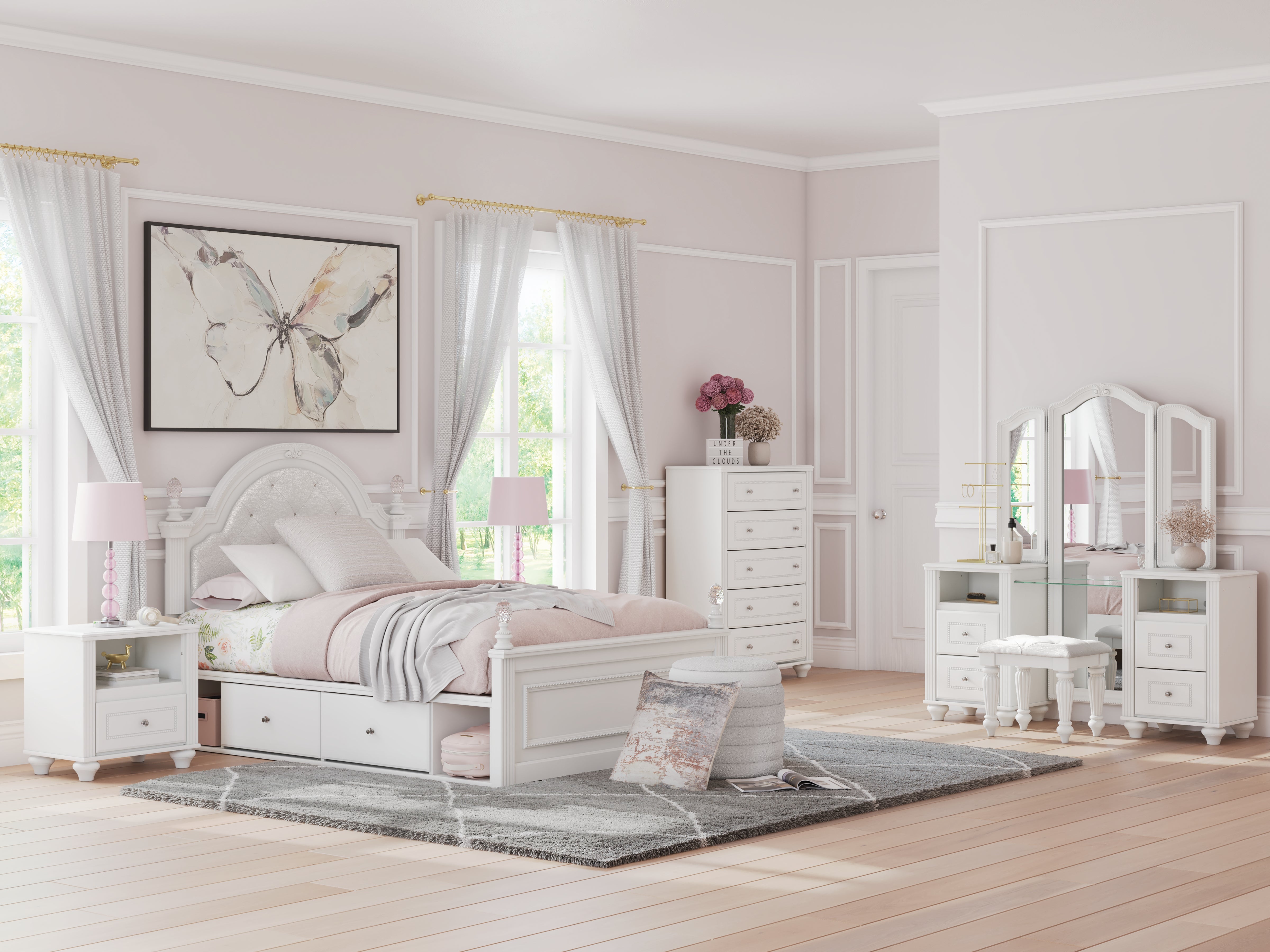 J&M Furniture - Ashley Furniture - Kozlani Nightstand - One Drawer Night Stand / White - PCB1819-91