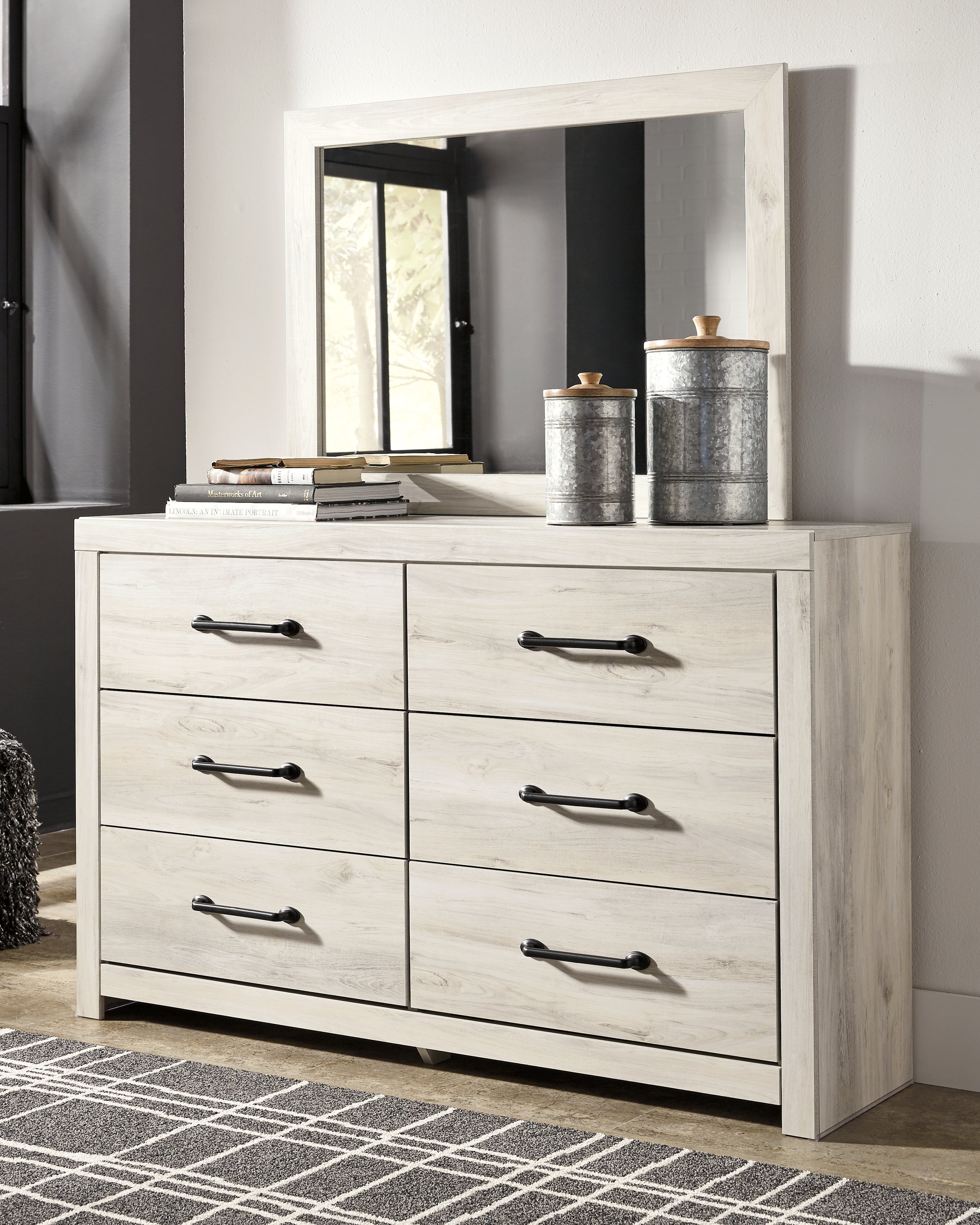 J&M Furniture - Ashley Furniture - Cambeck Dresser and Mirror - Dresser and Mirror / Whitewash - B192B1