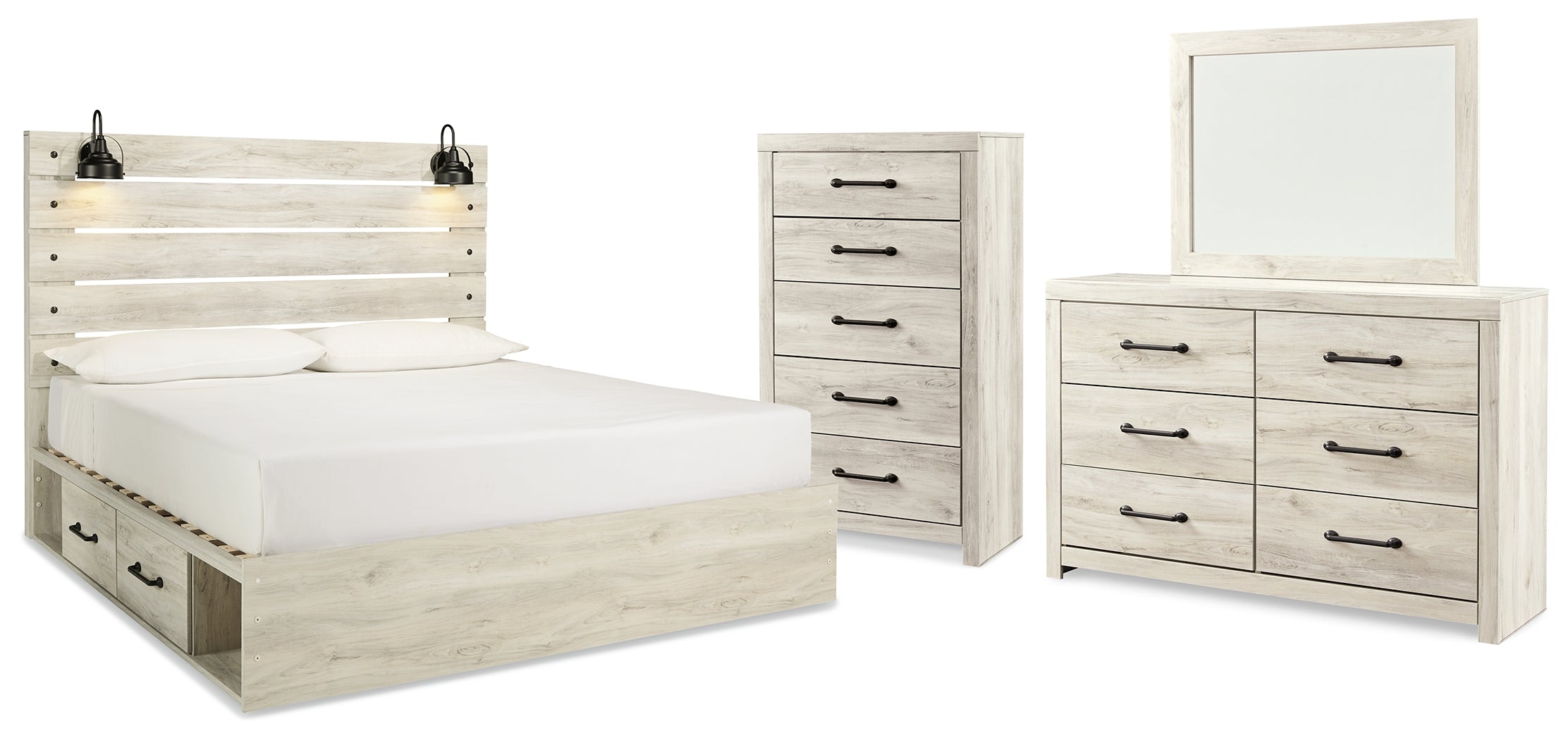 J&M Furniture - Ashley Furniture - Cambeck King Panel Bed with Storage, Dresser, Mirror and Chest - King Panel Bed with Storage, Dresser, Mirror and Chest - B192B66