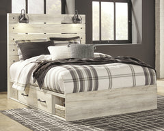 J&M Furniture - Ashley Furniture - Cambeck Queen Panel Bed with 2 Storage Drawers - Queen Panel Bed with 2 Storage Drawers / Whitewash - B192B17