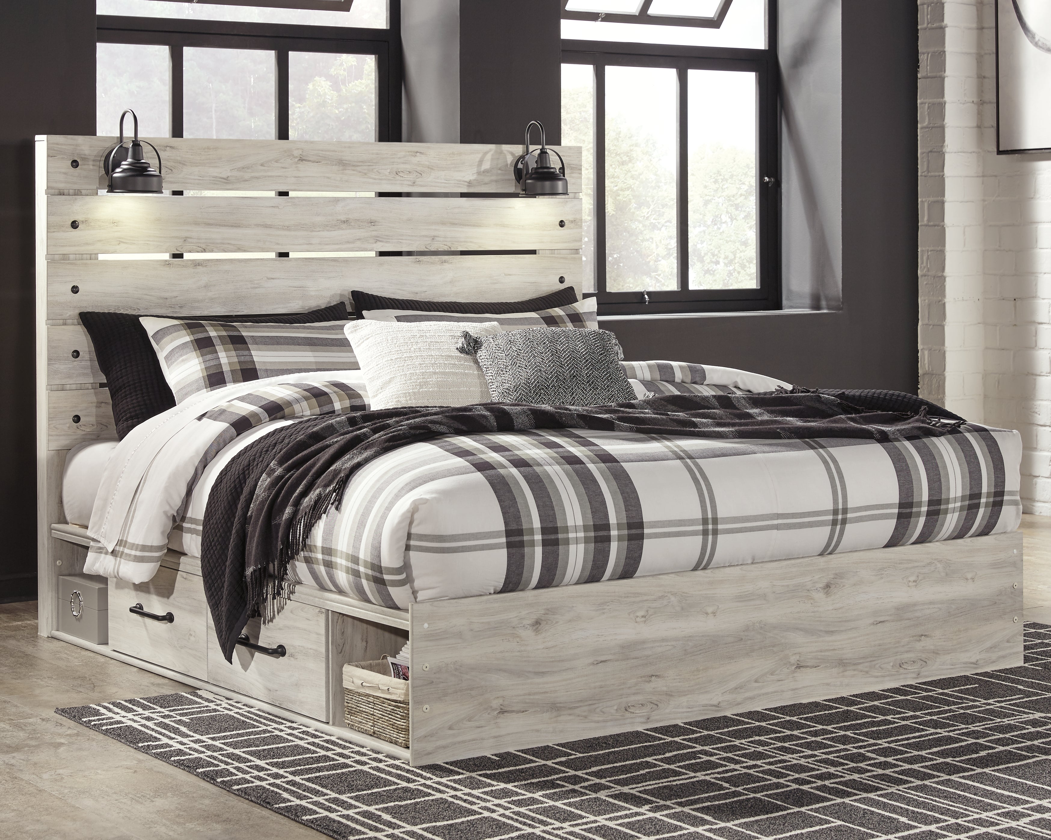 J&M Furniture - Ashley Furniture - Cambeck King Panel Bed with 2 Storage Drawers - King Panel Bed with 2 Storage Drawers - B192B19