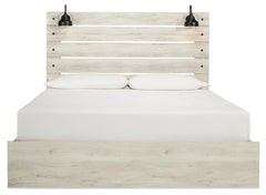 Cambeck King Panel Bed with Storage and 2 Nightstands