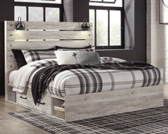 J&M Furniture - Ashley Furniture - Cambeck King Panel Bed with 4 Storage Drawers - King Panel Bed with 4 Storage Drawers / Whitewash - B192B27