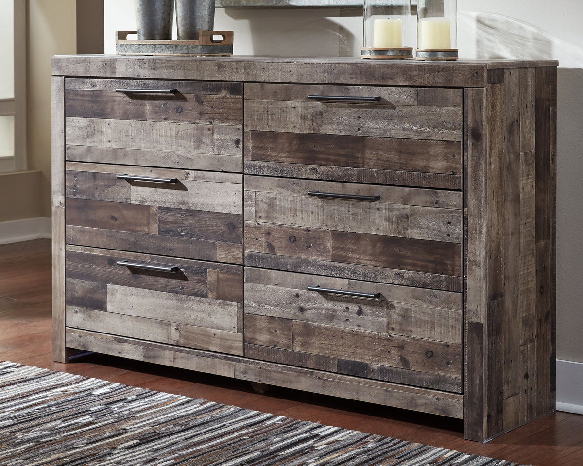 J&M Furniture - Ashley Furniture - Derekson Dresser - Six Drawer Dresser / Multi Gray - B200-31