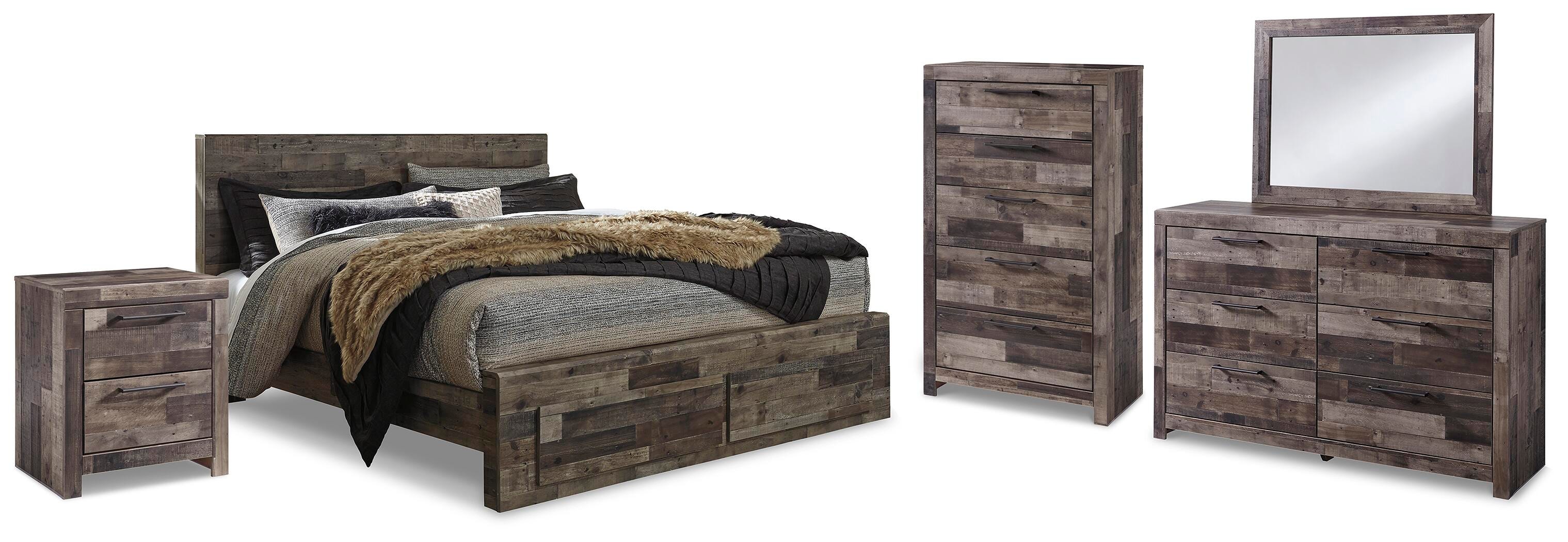 J&M Furniture - Ashley Furniture - Derekson King Panel Storage Bed, Dresser, Mirror, Chest and Nightstand - King Panel Storage Bed, Dresser, Mirror, Chest and Nightstand - B200B74