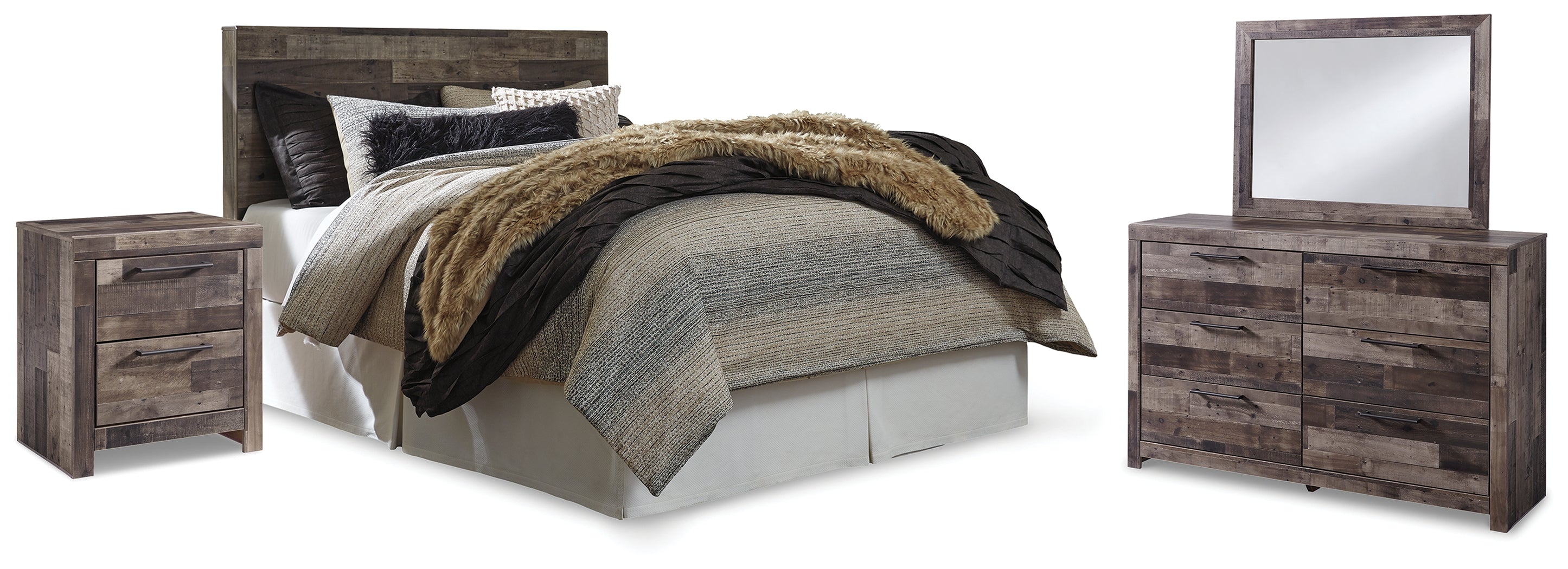 J&M Furniture - Ashley Furniture - Derekson Queen Panel Headboard, Dresser, Mirror and Nightstand - Queen Panel Headboard, Dresser, Mirror and Nightstand - B200B45