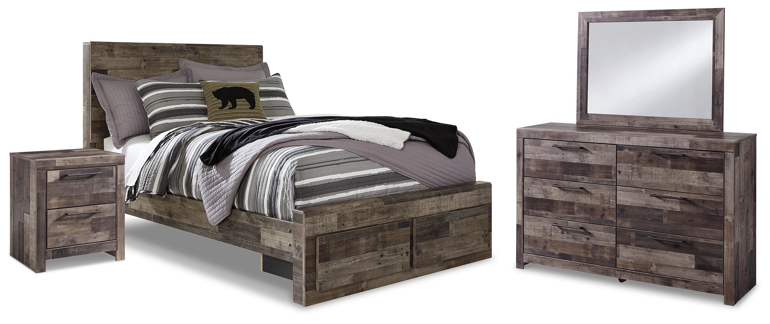 J&M Furniture - Ashley Furniture - Derekson Full Panel Storage Bed, Dresser, Mirror and Nightstand - Full Panel Storage Bed, Dresser, Mirror and Nightstand - B200B79