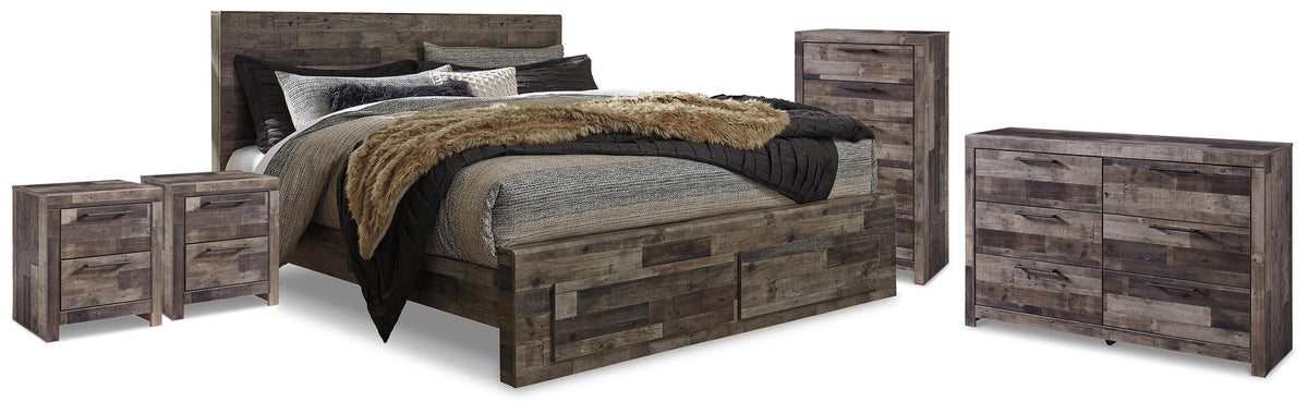 J&M Furniture - Ashley Furniture - Derekson King Storage Bed, Dresser, Chest and 2 Nightstands - King Storage Bed, Dresser, Chest and 2 Nightstands - B200B80