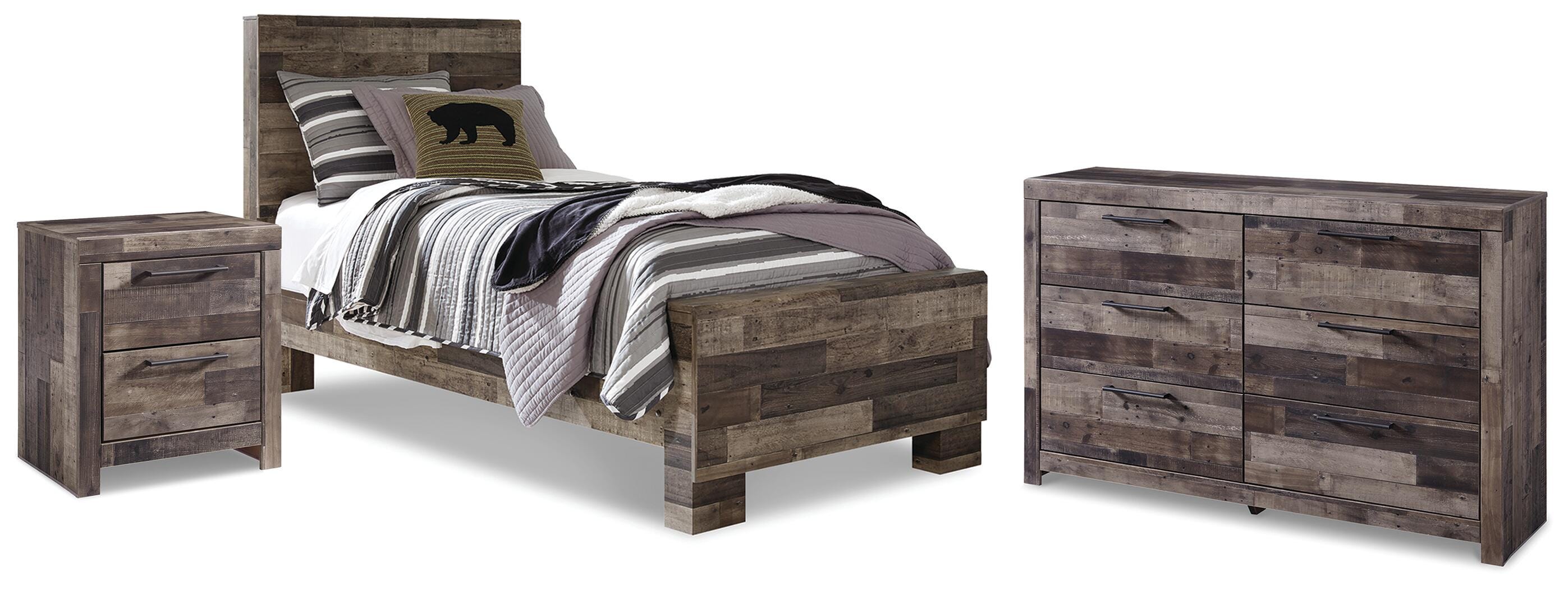 J&M Furniture - Ashley Furniture - Derekson Twin Panel Bed, Dresser and Nightstand - Twin Panel Bed, Dresser and Nightstand - B200B68