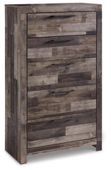 Derekson Queen Storage Bed, 2 Chests and 2 Nightstands