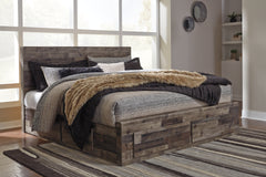 J&M Furniture - Ashley Furniture - Derekson King Panel Bed with 6 Storage Drawers - King Panel Bed with 6 Storage Drawers / Multi Gray - B200B12