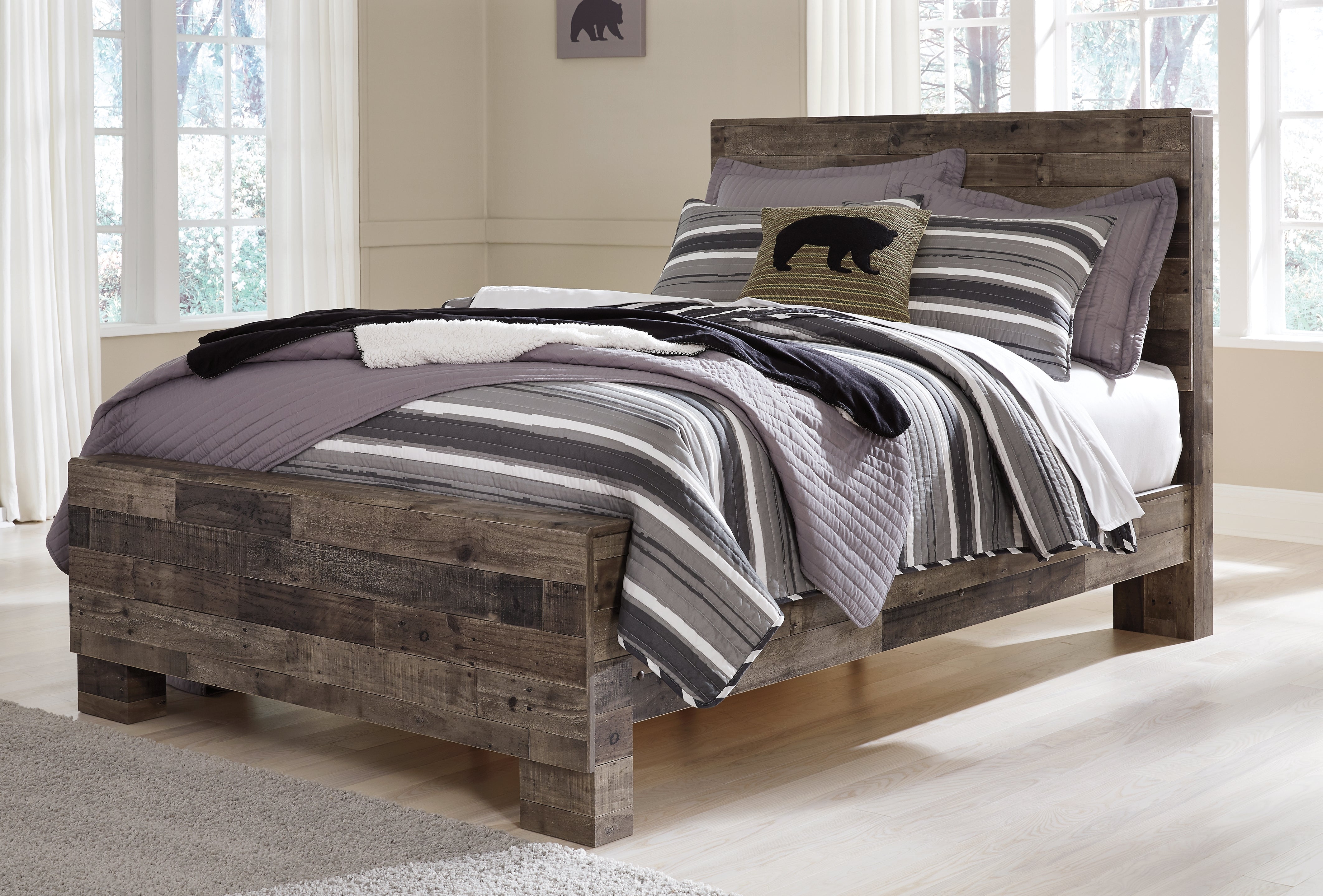 J&M Furniture - Ashley Furniture - Derekson Full Panel Bed - Full Panel Bed / Multi Gray - B200B4