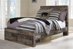 J&M Furniture - Ashley Furniture - Derekson Full Panel Bed with 2 Storage Drawers - Full Panel Bed with 2 Storage Drawers / Multi Gray - B200B16