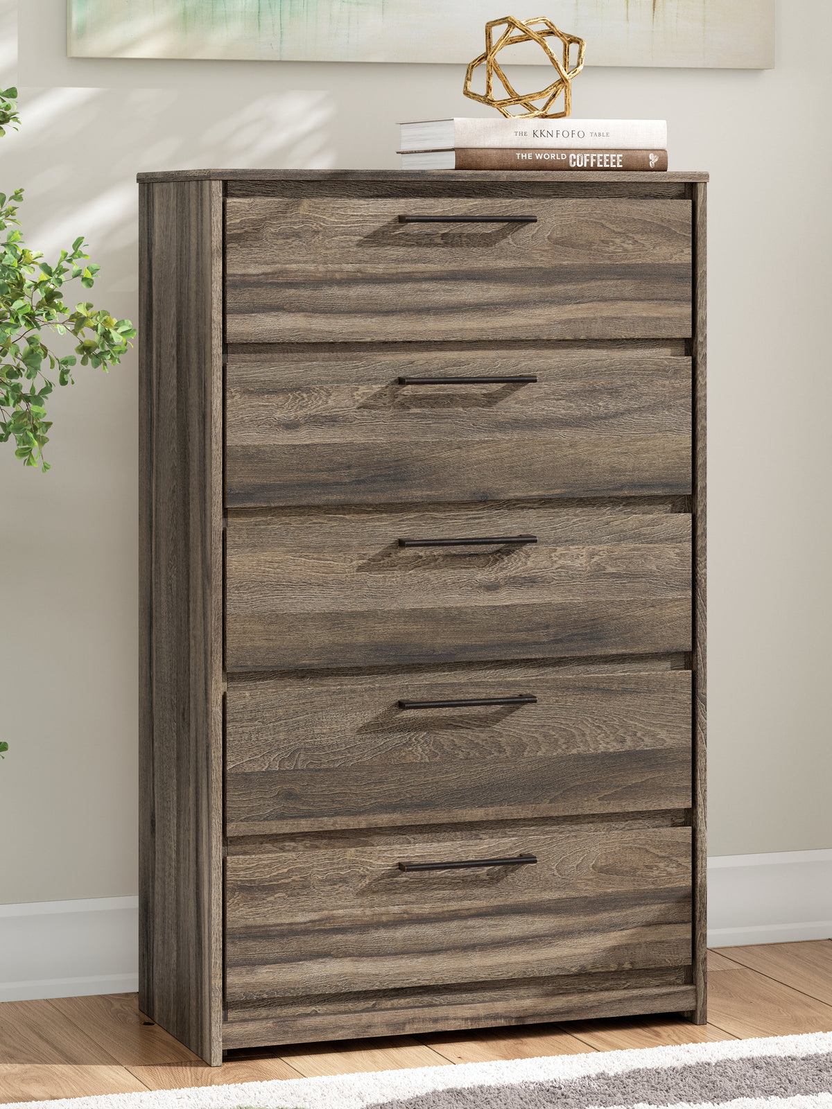 J&M Furniture - Ashley Furniture - Elbrim Chest of Drawers - Five Drawer Chest / Brown - PCB2005-46