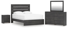 J&M Furniture - Ashley Furniture - Hollivern Queen Panel Bed, Dresser, Mirror and Nightstand - Queen Panel Bed, Dresser, Mirror and Nightstand - PCB2108B25