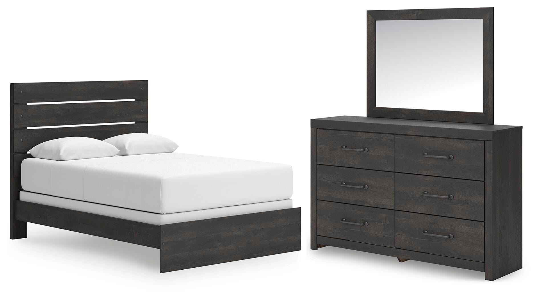 J&M Furniture - Ashley Furniture - Hollivern Queen Panel Bed, Dresser and Mirror - Queen Panel Bed, Dresser and Mirror - PCB2108B3