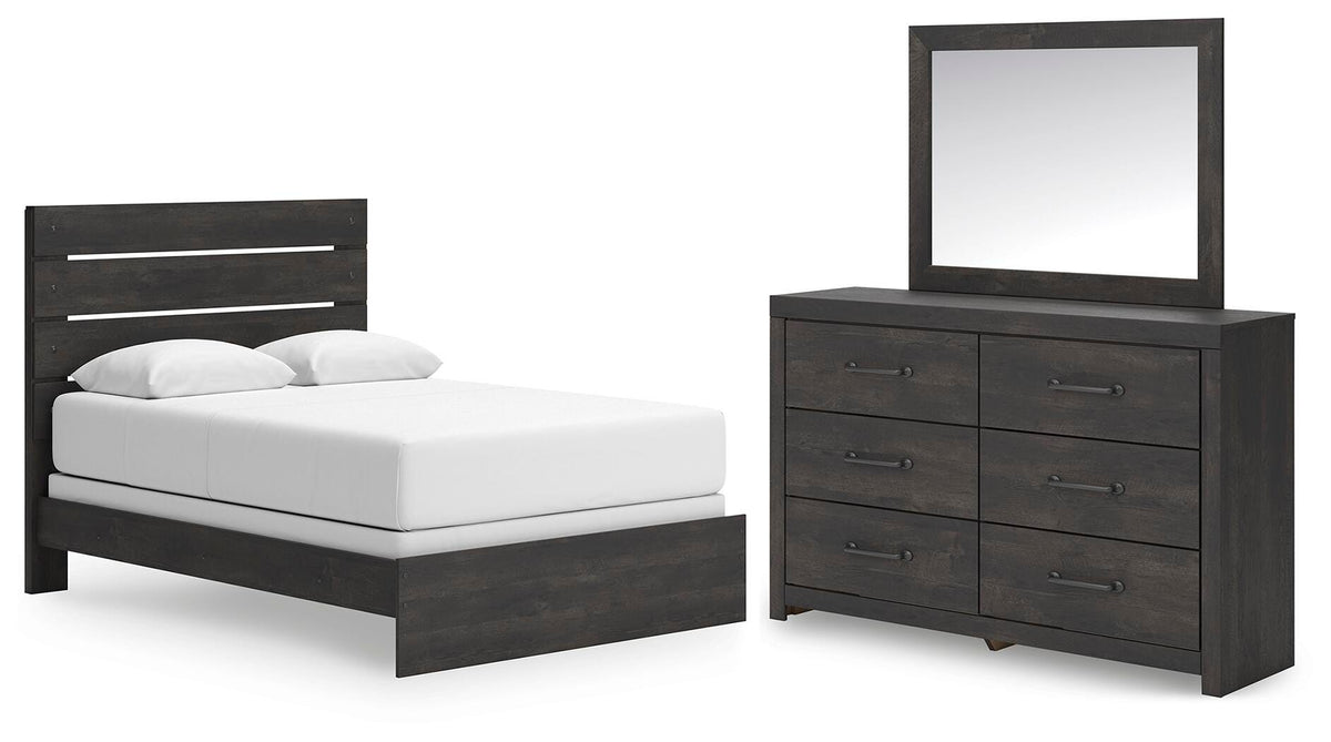 J&M Furniture - Ashley Furniture - Hollivern Queen Panel Bed, Dresser and Mirror - Queen Panel Bed, Dresser and Mirror - PCB2108B3
