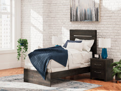 J&M Furniture - Ashley Furniture - Hollivern Twin Panel Bed - Twin Panel Bed / Dark Gray - PCB2108B11