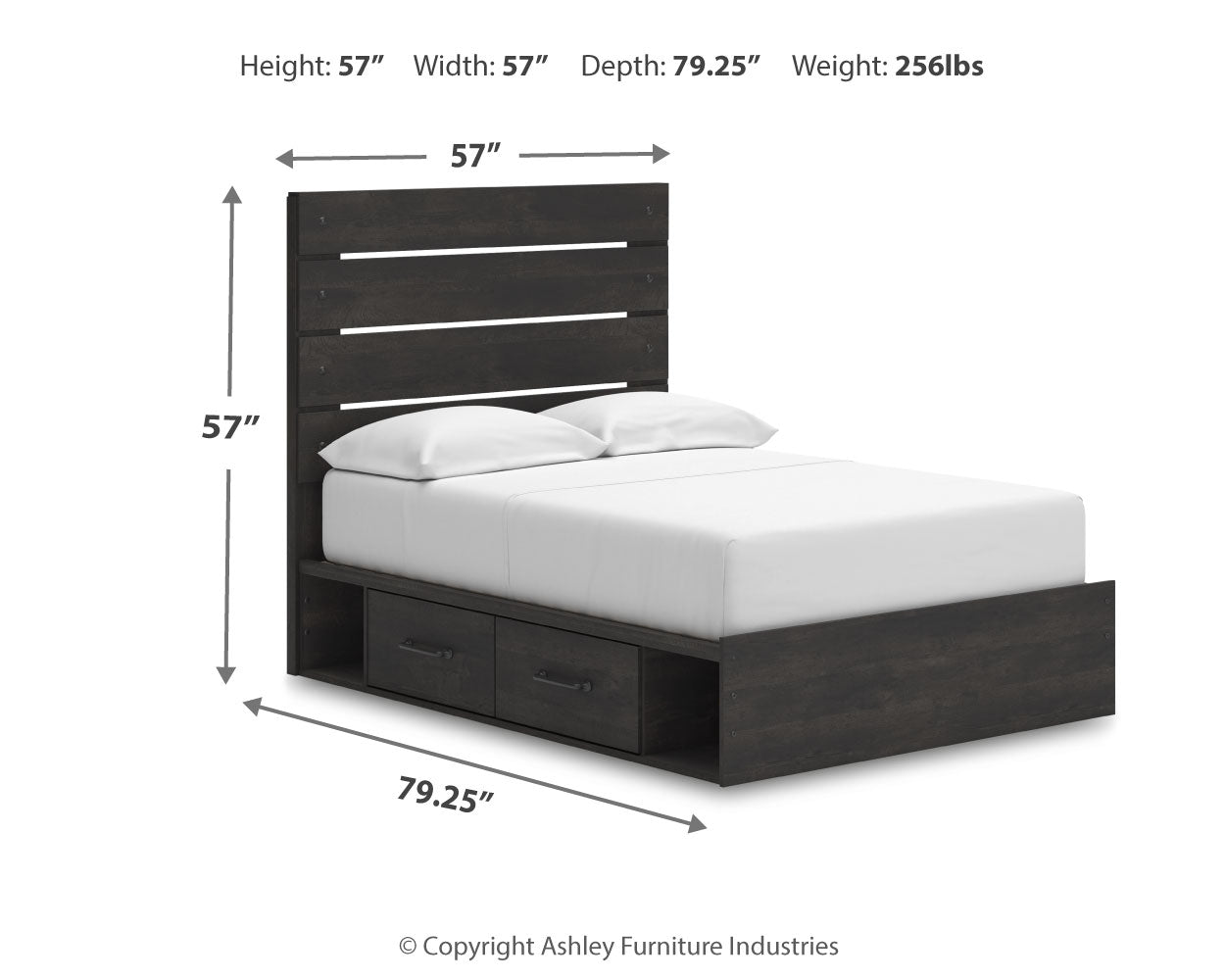 Hollivern Full Panel Bed with Storage