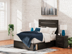 J&M Furniture - Ashley Furniture - Hollivern Full Panel Bed with Storage - Full Panel Bed with Storage / Dark Gray - PCB2108B16